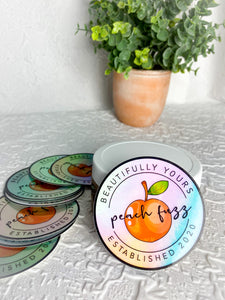 Holographic Peach-Fuzz Sticker