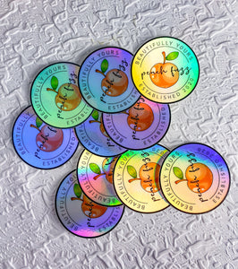 Holographic Peach-Fuzz Sticker